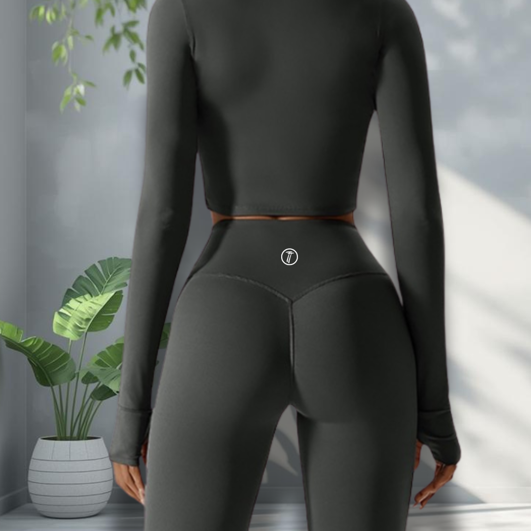 Grey High Waist Figure Legging Full length