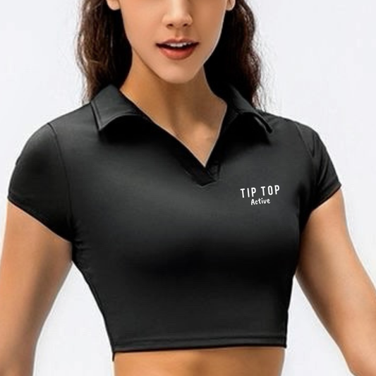 Black Crop Polo