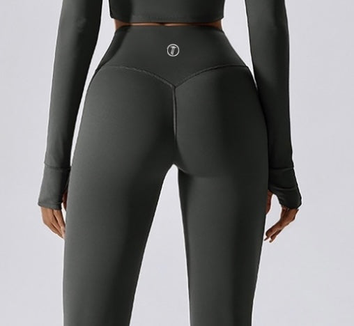 Grey High Waist Figure Legging Full length