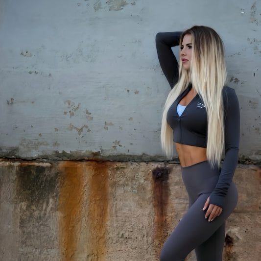Grey High Waist Figure Legging Full length