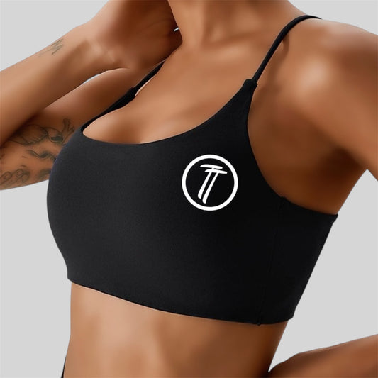 Black Criss-Cross Padded Sports-bra / Crop top